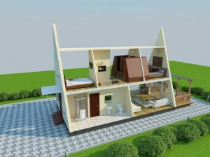 econom&iacute;a de la casa Modelo 3D