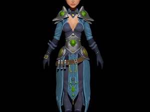 female cartoon scientist Model 3D