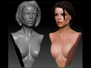 neve campbell textured 3d print bust 3D-printmodel