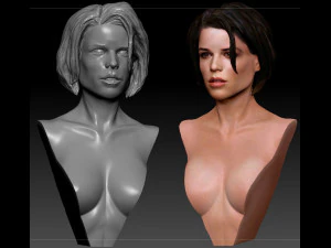 neve campbell textured 3d print bust 3D Print Model