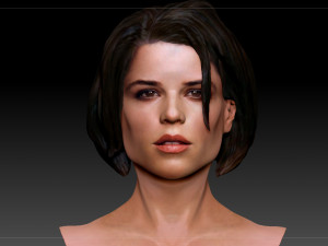 neve campbell textured 3d print bust 3D-printmodel