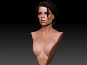 neve campbell textured 3d print bust 3D-printmodel