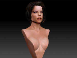 neve campbell textured 3d print bust 3D-printmodel