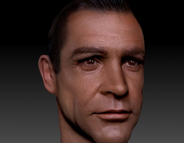 Sean Connery James Bond 007 3d print Textured bust 3D प्रिंट मॉडल .c4d .max .obj .3ds .fbx .stl .blend 