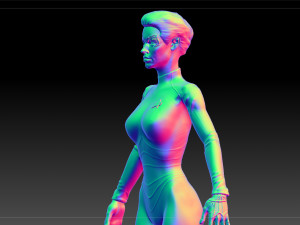 Seven Of Nine Jeri Ryan Star Trek Voyager CGI T-Pose 3D 모델