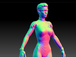 Seven Of Nine Jeri Ryan Star Trek Voyager CGI T-Pose 3D 모델