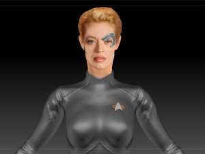 Seven Of Nine Jeri Ryan Star Trek Voyager CGI T-Pose 3D 모델