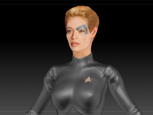 Seven Of Nine Jeri Ryan Star Trek Voyager CGI T-Pose 3D 모델