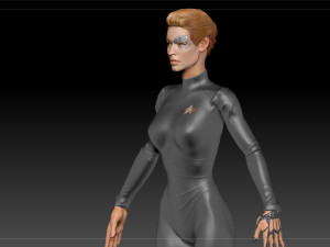 Seven Of Nine Jeri Ryan Star Trek Voyager CGI T-Pose 3D 모델