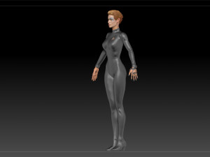 Seven Of Nine Jeri Ryan Star Trek Voyager CGI T-Pose 3D 모델