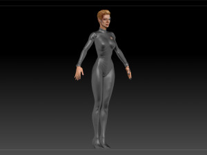 Seven Of Nine Jeri Ryan Star Trek Voyager CGI T-Pose 3D 모델