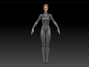 Seven Of Nine Jeri Ryan Star Trek Voyager CGI T-Pose 3D 모델