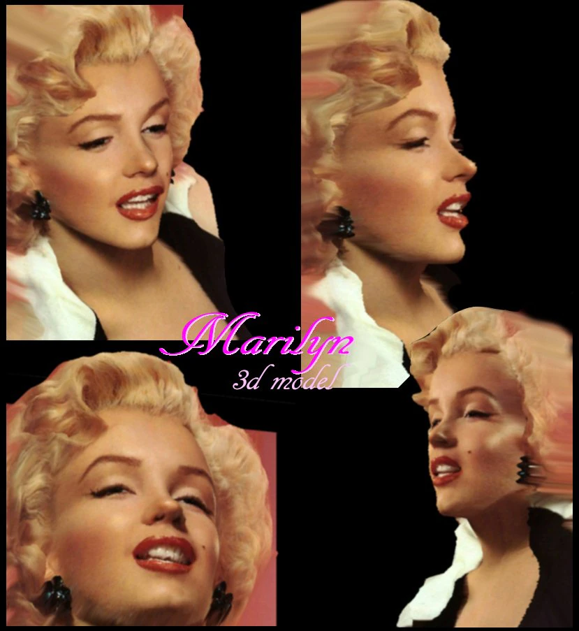 marilyn monroe 3d portrait 3D Model .c4d .max .obj .3ds .fbx .stl .blend 