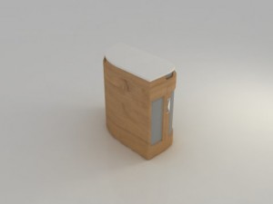 table wooden tranformable Model 3D
