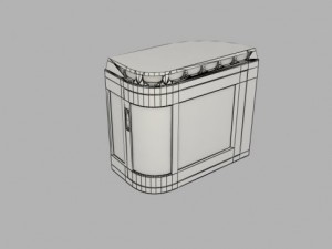 table wooden tranformable Model 3D
