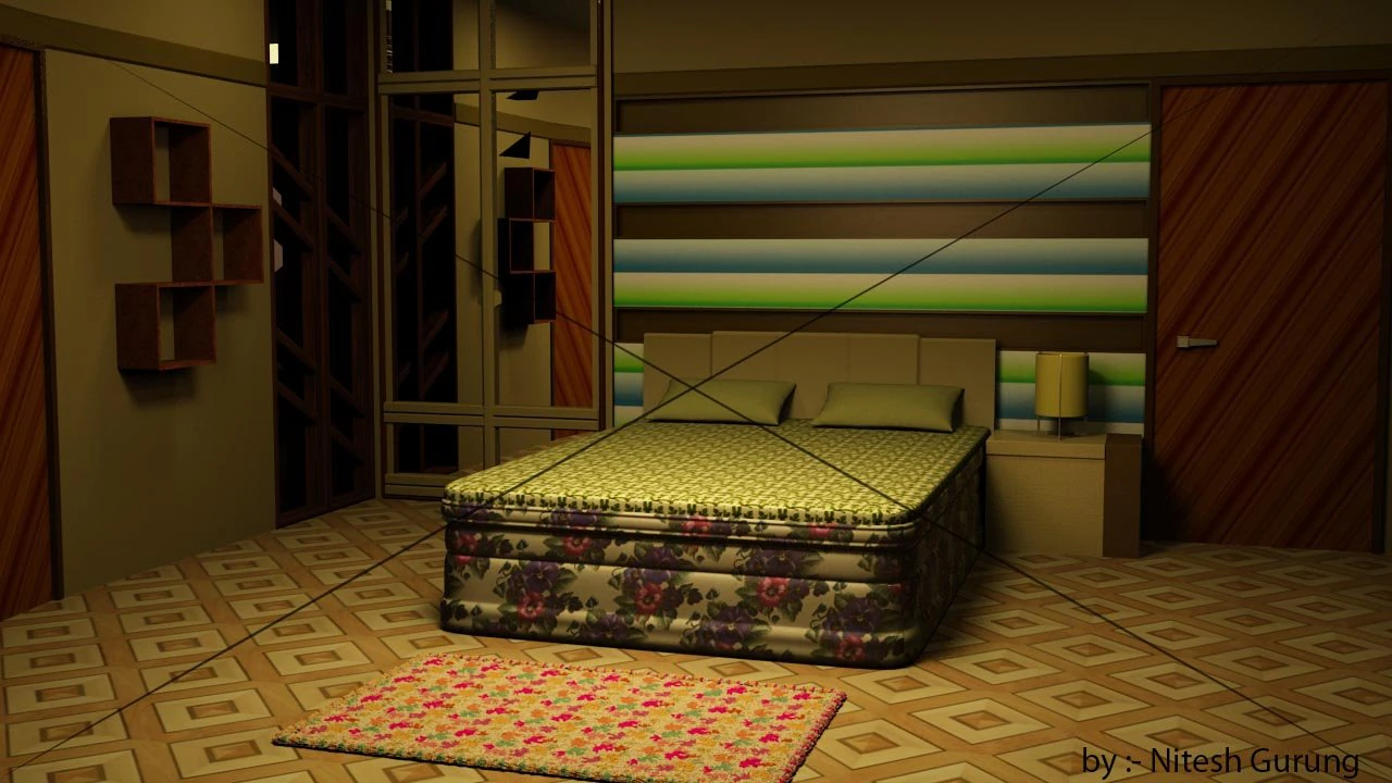 bedroom 3D Model .c4d .max .obj .3ds .fbx .stl .blend 