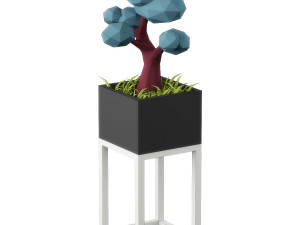 low poly plants set 3D Model