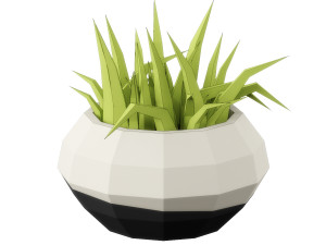 low poly plants set 3D Model