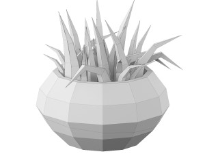 low poly plants set 3D Model