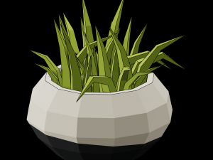 low poly plants set 3D Model