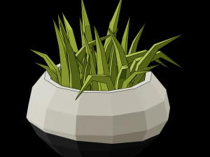 low poly plants set 3D Model