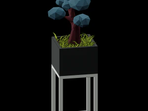 low poly plants set 3D Model
