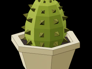 low poly plants set 3D Model