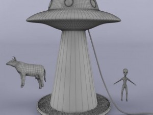 alien abduction lamp Model 3D
