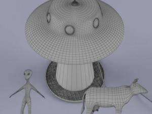 alien abduction lamp Model 3D
