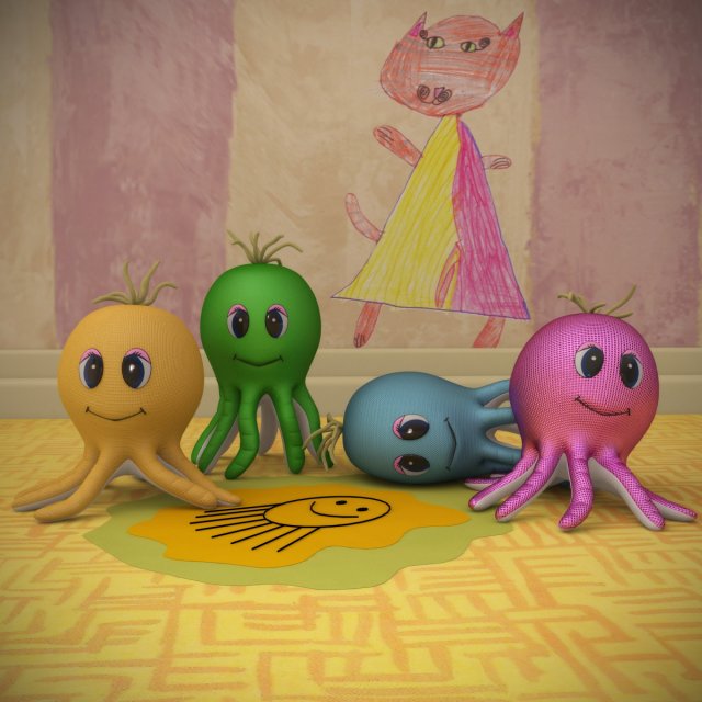 toy octopus Modèle 3D .c4d .max .obj .3ds .fbx .stl .blend 