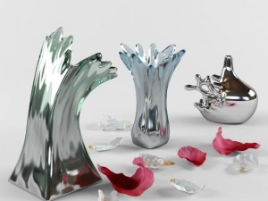 silver splash vase Modelo 3D