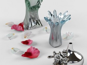 silver splash vase Modelo 3D