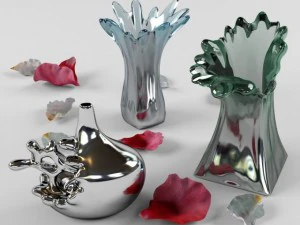 silver splash vase 3D Model