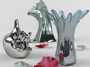 silver splash vase 3D Model
