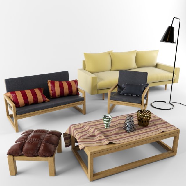 mebel set 3D Модель .c4d .max .obj .3ds .fbx .stl .blend 