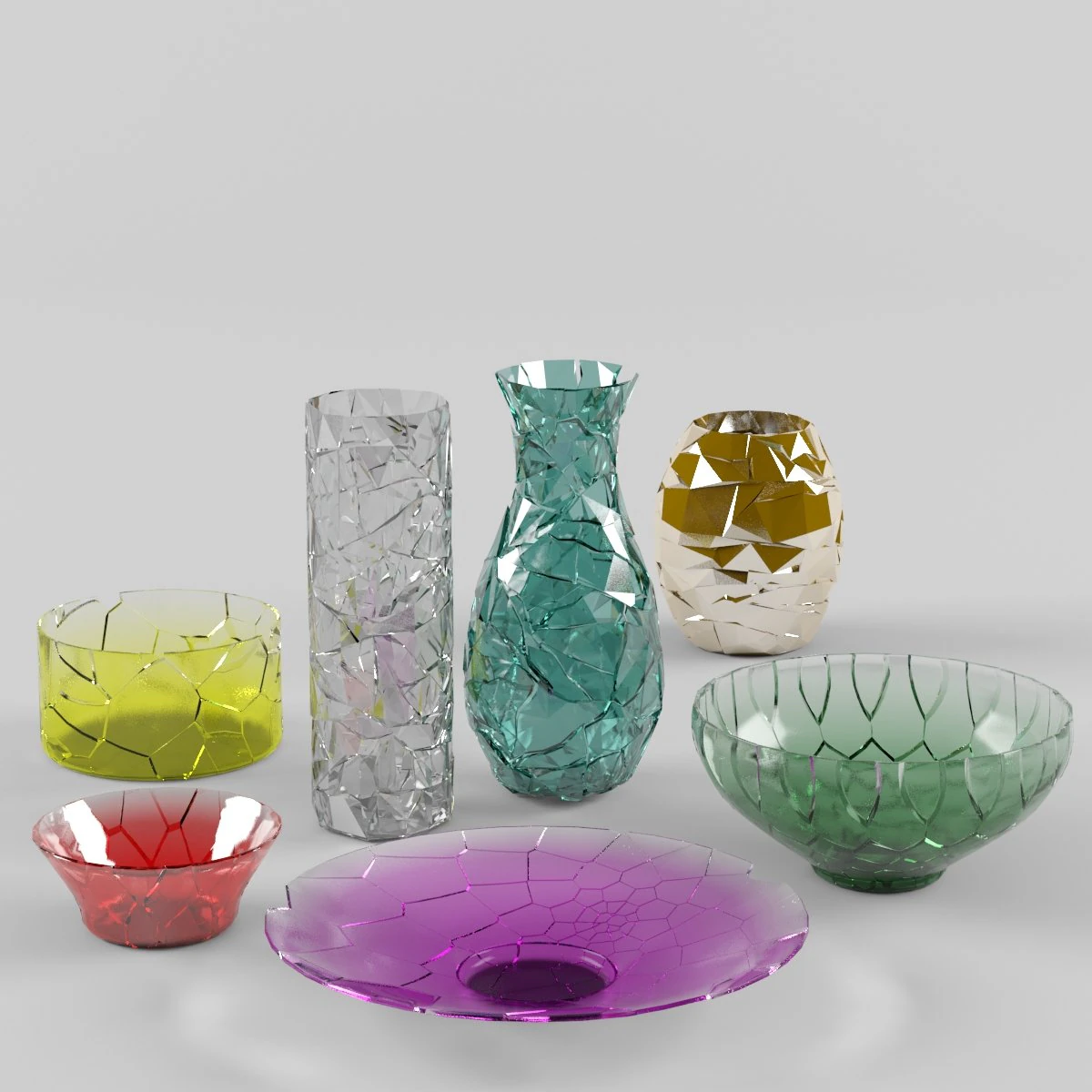 kaputte Vasen 3D Modell .c4d .max .obj .3ds .fbx .stl .blend 