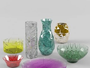 vasos quebrados Modelo 3D