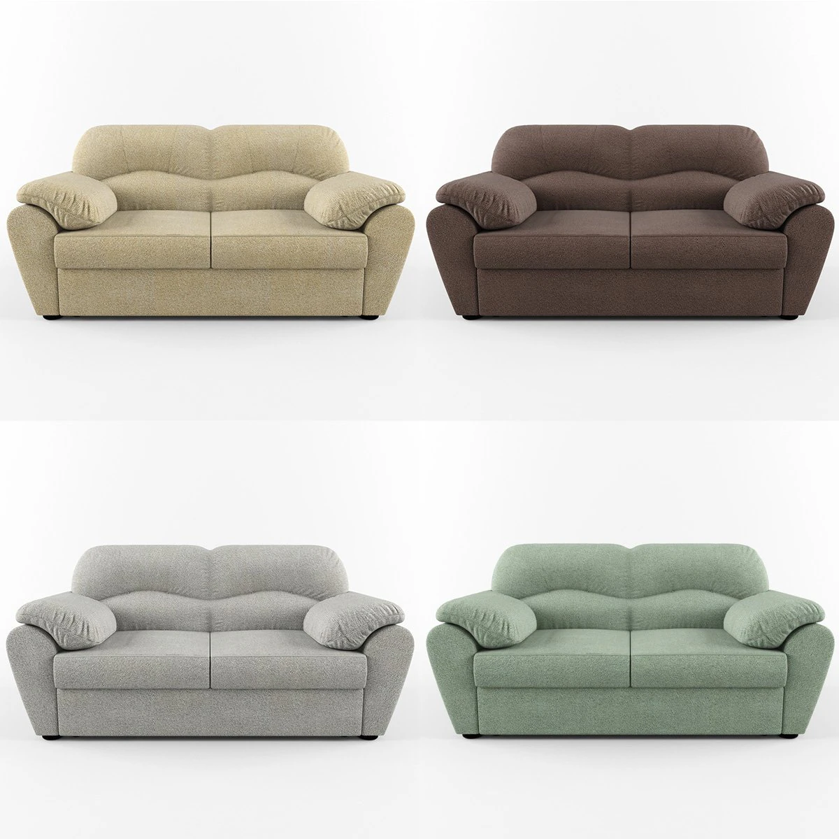sofa with soft arms 3D Model .c4d .max .obj .3ds .fbx .stl .blend 