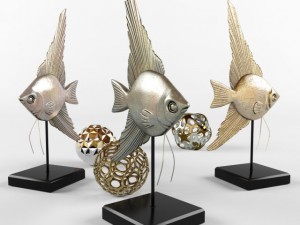 bronze fish and decor 3D मॉडल