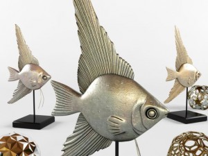 bronze fish and decor 3D मॉडल