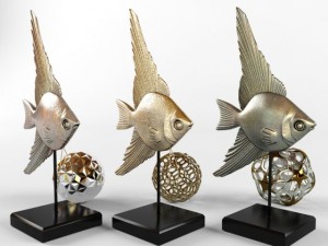 bronze fish and decor 3D मॉडल
