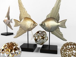 bronze fish and decor 3D मॉडल