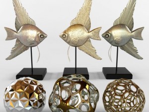 bronze fish and decor 3D मॉडल