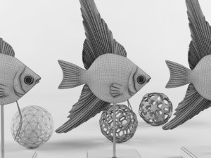 bronze fish and decor 3D मॉडल