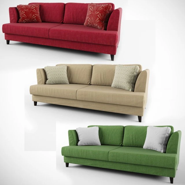 sofa and pillows 3D Model .c4d .max .obj .3ds .fbx .stl .blend 