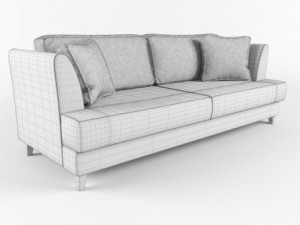 sofa and pillows Modello 3D