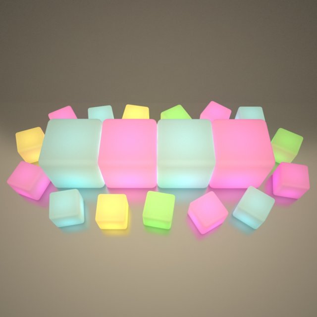 illuminated cubes Model 3D .c4d .max .obj .3ds .fbx .stl .blend 