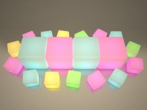 illuminated cubes 3D Model