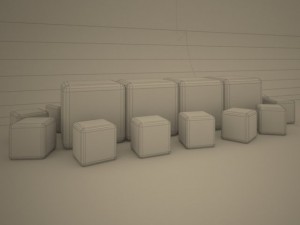 illuminated cubes Model 3D