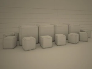 illuminated cubes 3D Model